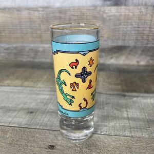 Vintage Arizona Shot Glass Desert Cactus Clear Tall